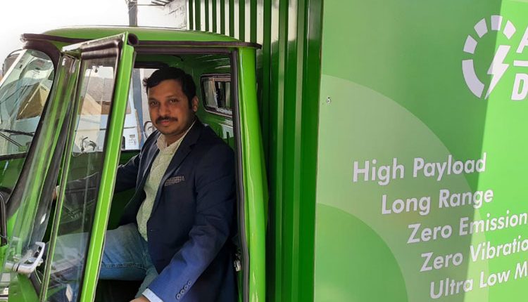 Prasad Sreeram, Founder & CEO, COGOS with their brand new electric vehicles