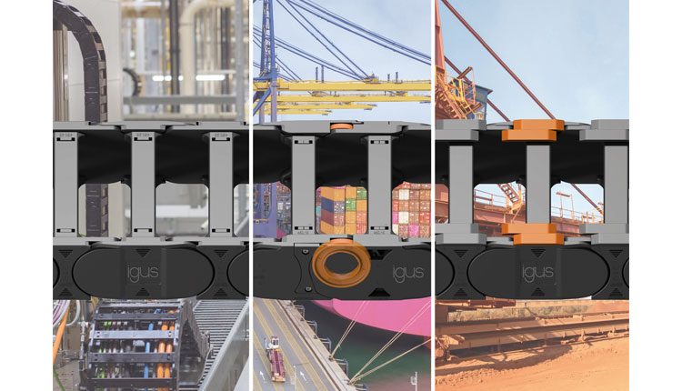 New rollers and glide pads for upgrading reduce costs and increase the service life of the E4.1 e-chains. (Source: igus GmbH)