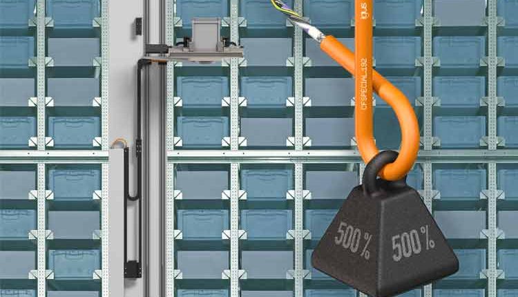 igus chainflex CFSPECIAL.192 hybrid cable for hanging travels of up to 50 metres